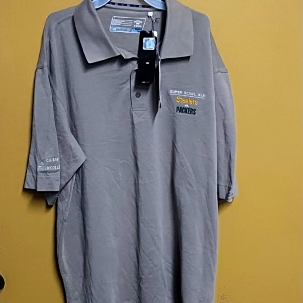 Super bowl XLV Steelers versus Packers Cutter & Buck Polo